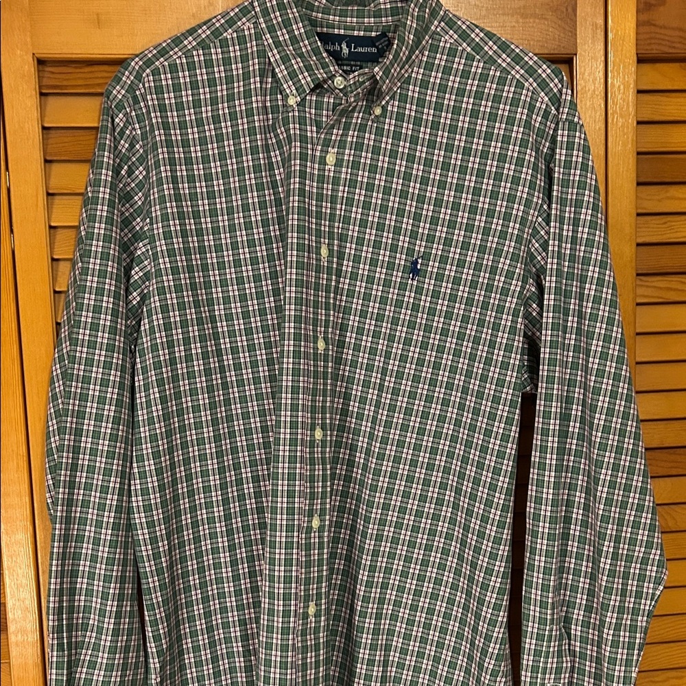 Polo by Ralph Lauren Men's Green Checkered Shirt